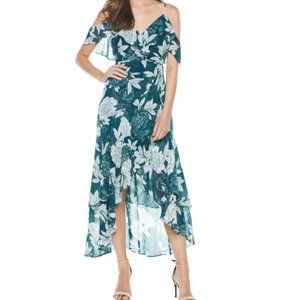 Garden Party Floral Cold Shoulder Maxi Dress